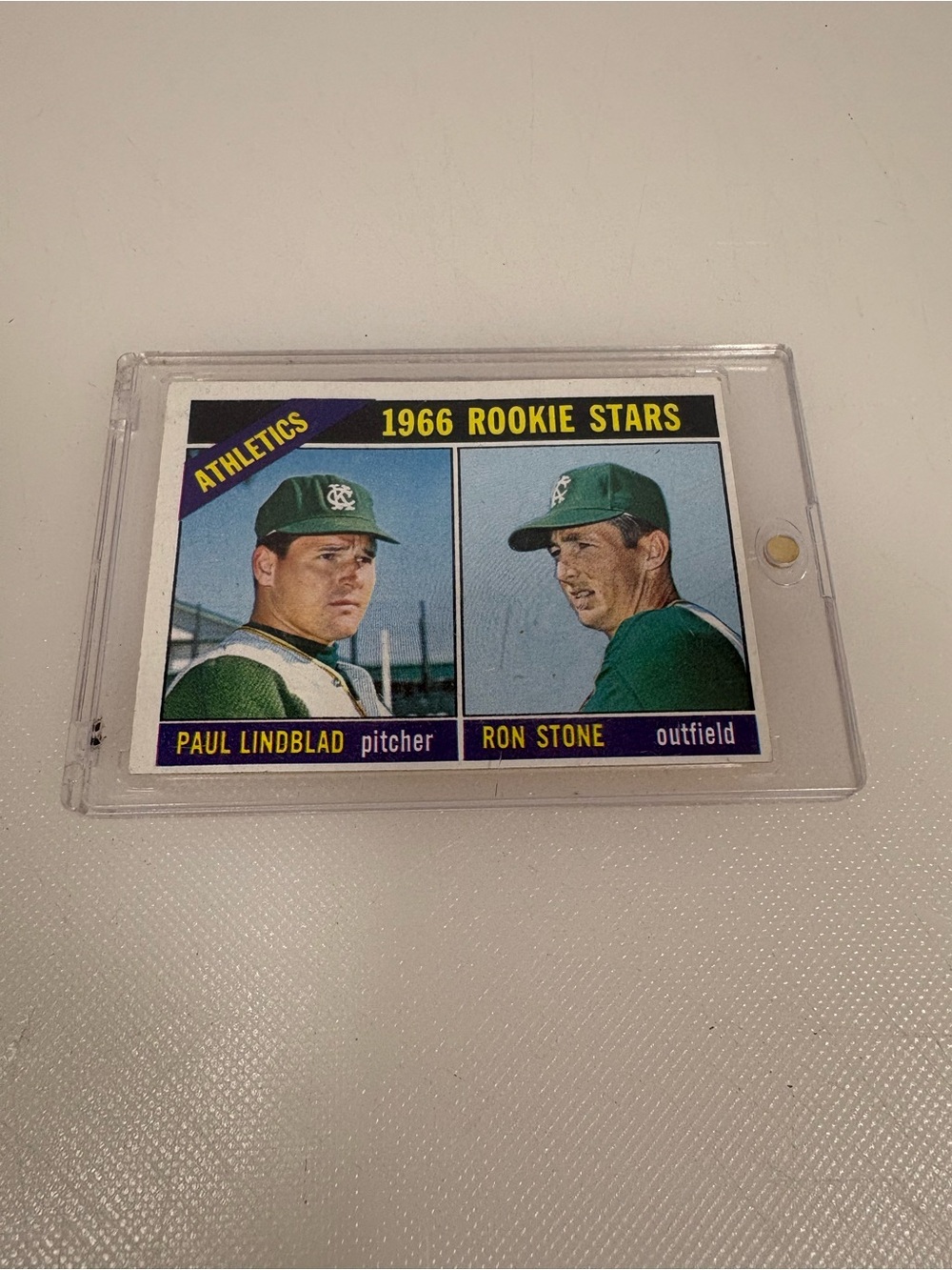 Topps 1966 Kansas City Athletics Rookie Stars Baseball Card Green, Blue, Yellow
